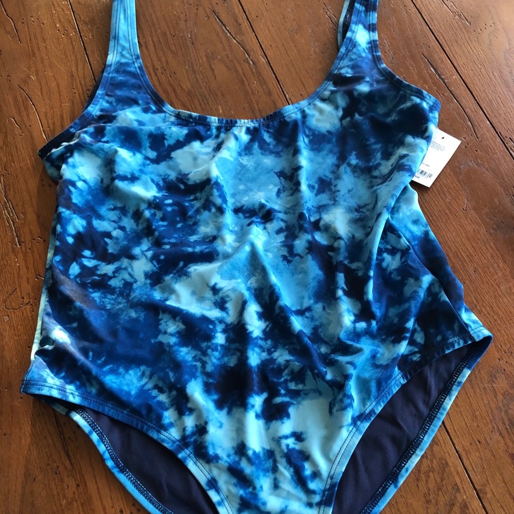 Brand new blue tie-dye bathing suit size Large